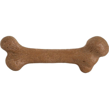 Petmate BarkBone 36036 Dog Toy, M, Peanut Butter, Chew, Natural Instincts Infused Wood Dinosaur, Nylon