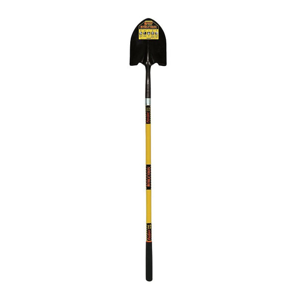 Structron S600 Power 49560 Shovel, 9-1/2 in W Blade, 14 ga Gauge, Steel Blade, Fiberglass Handle, Long Handle