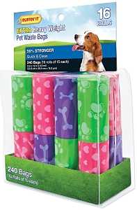 BAG DOG WASTE ASST 240CT/16RLL