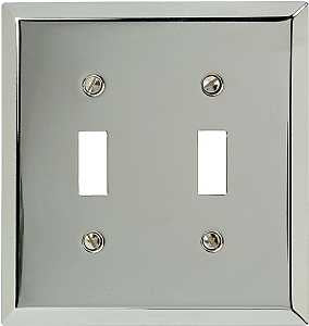 WALL PLATE 2G TGL STEEL CHROME