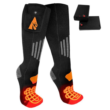 ActionHeat AH-SK-AA-03-S-M Heated Socks, Unisex, S/M, Cotton/Spandex/Wool, Black