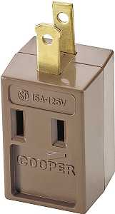 BRWN 3OUTLET 2WIRE CUBE TAP   