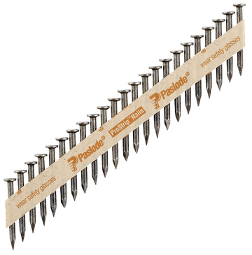 Paslode Positive Placement 650027 Series Connector Nail, Paper Tape Collation, 2-1/2 in L, Steel, Brite