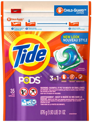 Tide 93127 Laundry Detergent, 35, Liquid, Spring Meadow