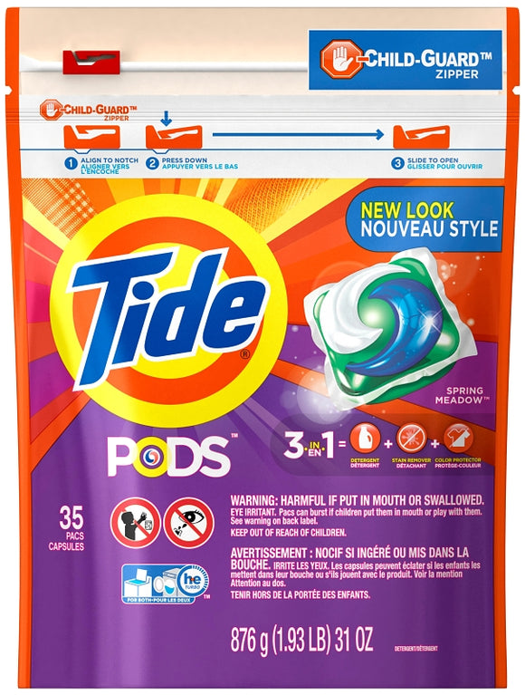 Tide 93127 Laundry Detergent, 35, Liquid, Spring Meadow