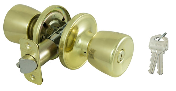 ProSource TS700BRA4V Entry Knob, Polished Brass Finish, K3, KW1 Keyway, 3 Grade