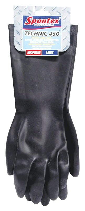Spontex Technic 450 33555 Protective Gloves, L, 16-1/2 in L, Neoprene, Black