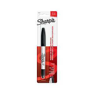 PERMANENT MARKER TWIN TIP BLK 
