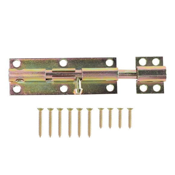 ProSource 20474CZB-PS Barrel Bolt, 3/8 Dia in Bolt Head, 6 in L Bolt, Steel, Satin Brass Tone