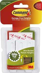 HANGER STRIP PICTURE/FRAME WHT