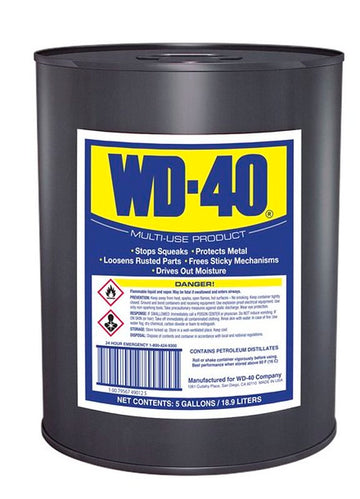 WD-40 49012 Multi-Use Lubricant, Mild Petroleum, Light Amber, 5 gal, Pail