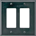 WALL PLATE 2 GANG DECR MID BLK