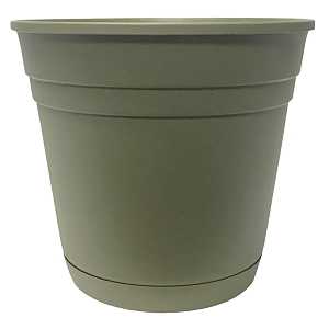 PLANTER/SAUCER OLIVE GREEN 6IN