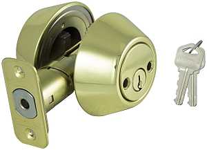 DEADBOLT DBL CYLINDER PB KA3  