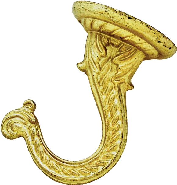 Landscapers Select GB0083L Ceiling Hook, 2-3/16 in H, Zinc, Brass, Brass, Ceiling