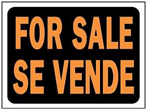 SIGN BILINGUAL FOR SALE 9X12IN