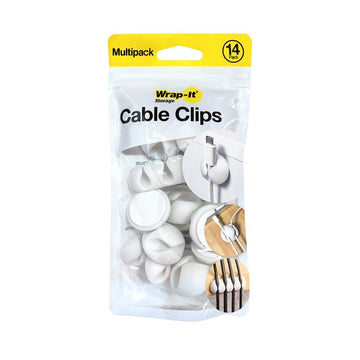 Wrap-It Storage 514-CLIPS-WH Assorted Cable Clip, White