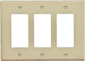 WALL PLATE 3GANG DECR MID IVRY
