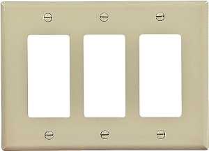 WALL PLATE 3GANG DECR MID IVRY