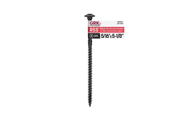 GRK Fasteners RSS Series 95511 Structural Screw, 5-1/8 in L, Coarse Thread, Washer Head, Torx Drive, Steel, Zinc-Plated