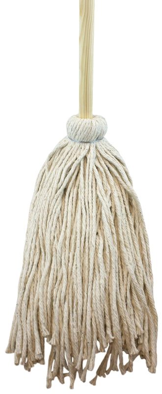 Zephyr 11025L Deck Mop, 24 oz Headband, 54 in L, Cotton Mop Head, Natural Mop Head