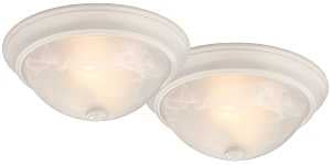 FIXTURE CEIL 2LT FLSH 13IN WHT
