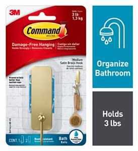 BATH HOOK SATIN BRASS MEDIUM  