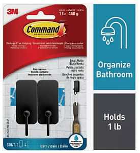BATH HOOK METAL MAT BLK SMALL 