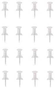 PUSH PINS CLEAR 16PC/CARD     