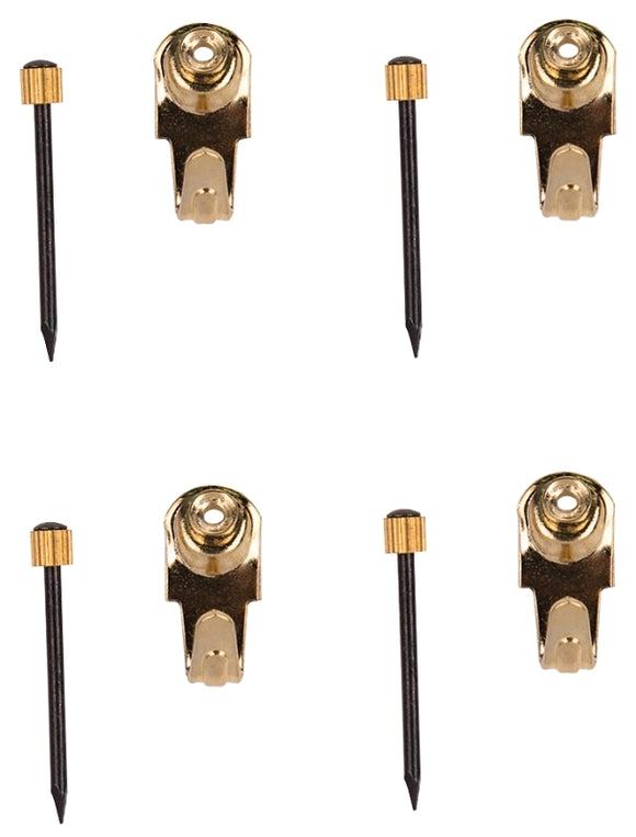 ProSource PH-122266-PS Picture Hanger, 10 lb, Steel, Polished Brass, Brass, Nail