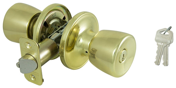 ProSource TS700BRA4B Entry Knob, Polished Brass, K3, KW1 Keyway, 3 Grade