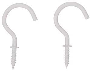 CUP HOOK 1-1/4IN WHITE STEEL  