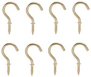CUP HOOK 7/8IN SOLID BRASS    