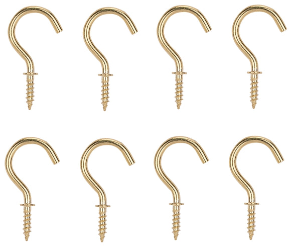 ProSource PH-122314-PS Cup Hook, 1/8 in Thread, 33 mm L, Brass, Brass