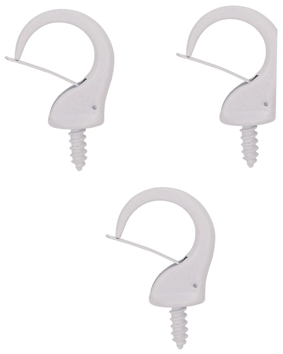 ProSource PH-122244-PS Cup Hook, 17/32 in Thread, 46 mm L, Zinc Alloy, White