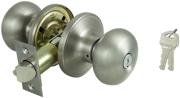 ProSource TFX200V-PS Entry Knob, Satin Nickel, KW1, KA3 Keyway, 3 Grade