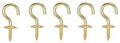 CUP HOOK SOLID BRASS 3/4IN 5PC