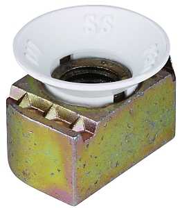CONE NUT NYLON GOLD/GALV 1/4IN