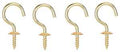 CUP HOOK SOLID BRASS 1IN 4PC  