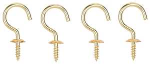 CUP HOOK SOLID BRASS 1IN 4PC  