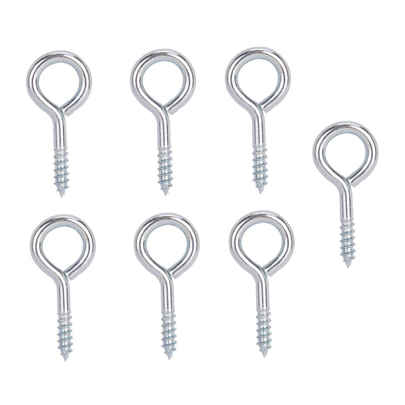 ProSource LR-206-PS Screw Eye, 3.3 mm Dia Wire, 4 mm Thread, 15/32 in L Thread, 1-3/8 in OAL, 57 lb Working Load, Steel