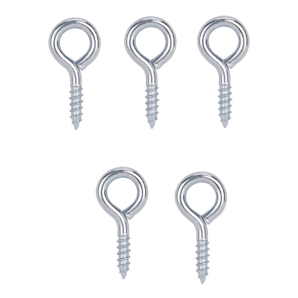 ProSource LR-217-PS Screw Eye, 4 mm Dia Wire, 5.1 mm Thread, 5/8 in L Thread, 1-9/16 in OAL, Steel, Zinc