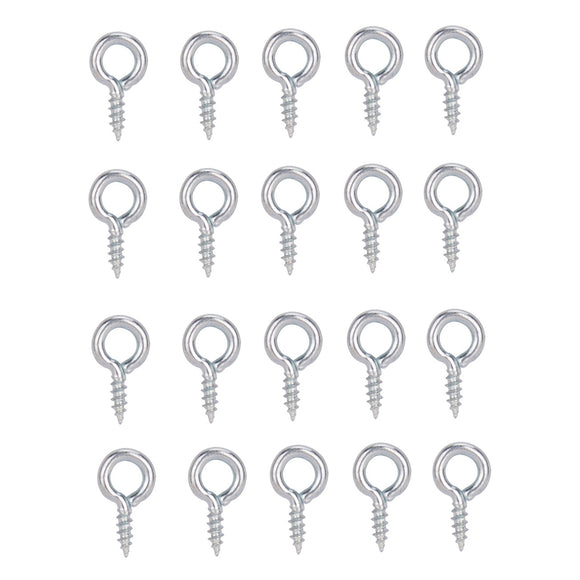 ProSource LR-236-PS Screw Eye, 2 mm Dia Wire, 2.5 mm Thread, 15/64 in L Thread, 5/8 in OAL, Steel, Zinc