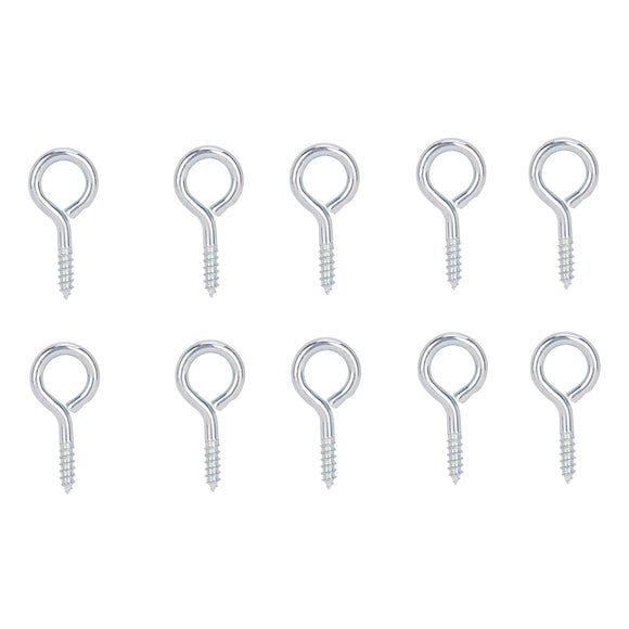 ProSource LR-209-PS Screw Eye, 2.5 mm Dia Wire, 3.2 mm Thread, 25/64 in L Thread, 1-3/16 in OAL, Steel, Zinc
