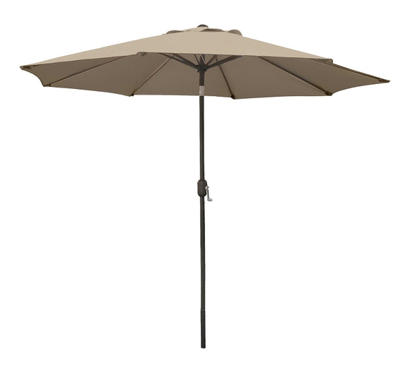 Seasonal Trends Umbrella, 92.9 in H, 107.9 in W Canopy, 107.9 in L Canopy, Round Canopy, Steel Frame, Taupe Fabric