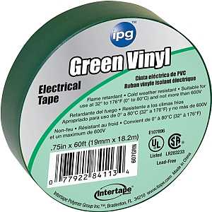 3/4X60FT GREEN VINYL ELEC TAPE