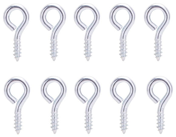 ProSource LR-226-PS Screw Eye, 2.4 mm Dia Wire, 3.1 mm Thread, 5/16 in L Thread, 13/16 in OAL, 36 lb Working Load, Steel