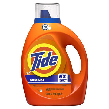 Tide 12104 Laundry Detergent, 100 fl oz, Liquid, Original