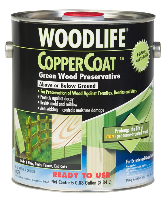WOODLIFE 1901A Wood Preservative, Green, Liquid, 1 gal, Can