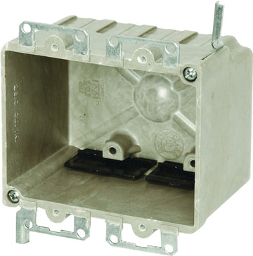 fiberglassBOX 9312-EWK Electrical Box, 2-Gang, Fiberglass/Polyester, Beige/Tan, Wall, Wing Bracket Mounting